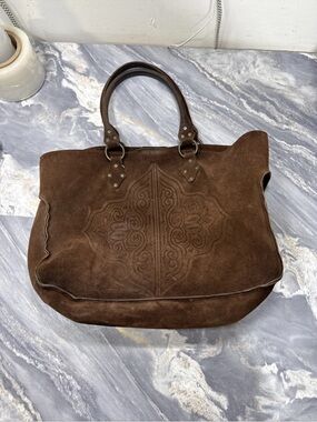 Sundance Suede Hobo Shoulder Brown Made in Italy